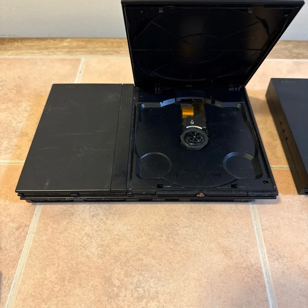 Sony PlayStation 2 Slim Consoles in Black (Pair) parts only